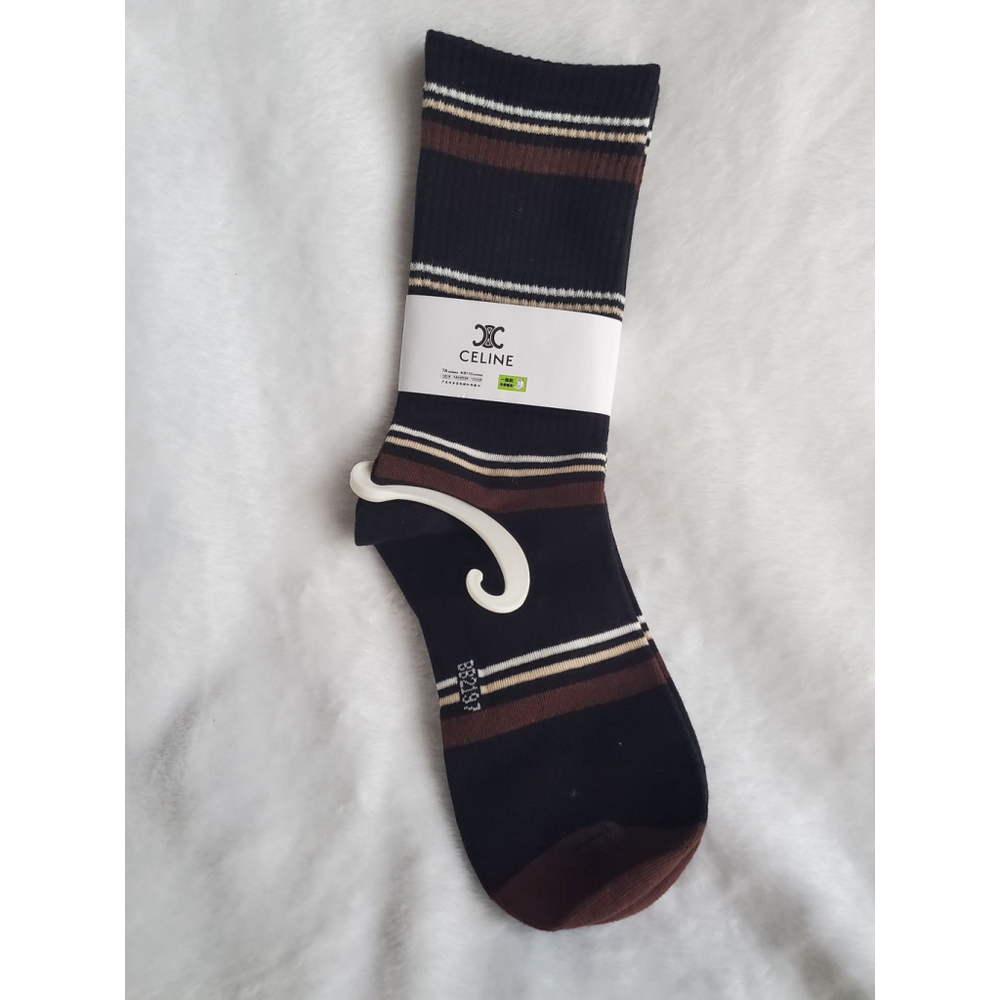Unisex Celine Black and Brown Socks Women Size 7-10